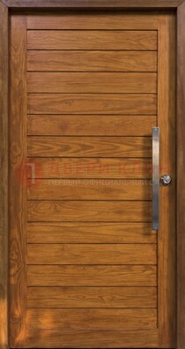 Коричневая входная дверь c МДФ панелью ЧД-02 в частный дом в Хотьково