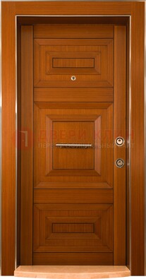 Коричневая входная дверь c МДФ панелью ЧД-10 в частный дом в Хотьково