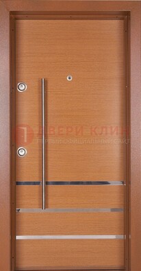 Коричневая входная дверь c МДФ панелью ЧД-31 в частный дом в Хотьково