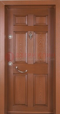 Коричневая входная дверь c МДФ панелью ЧД-34 в частный дом в Хотьково