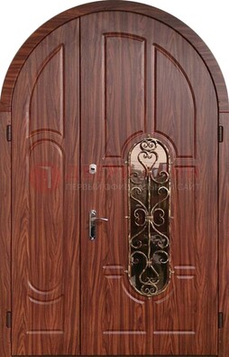 Арочная двухстворчатая стальная дверь Винорит ДА-54 в Хотьково