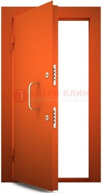Оранжевая стальная бронированная дверь с нитроэмалью ДБ-2 в Казани
