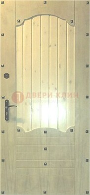 Белая железная дверь с евровагонкой ДЕ-9 в Мурино