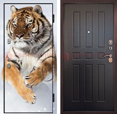 Металлическая дверь с фотопечатью тигра ДФ-1 в Хотьково