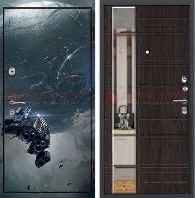 Железная дверь с фотопечатью космической фантастики ДФ-51 в Хотьково