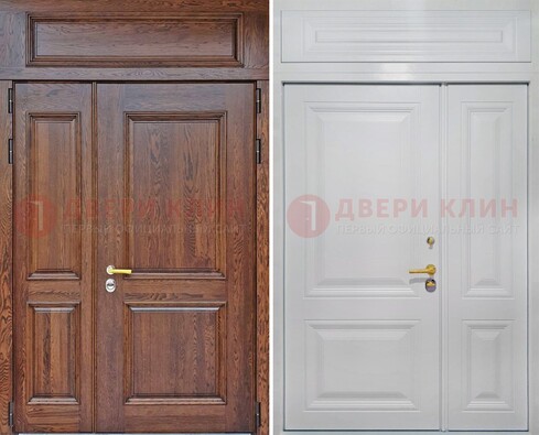 Полуторная стальная дверь с верхней фрамугой ДФГ-14 в Хотьково