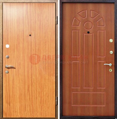 Светлая железная дверь с ламинатом МДФ внутри ДЛ-15 в Хотьково