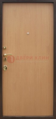 Коричневая стальная дверь с ламинатом ДЛ-1 в Хотьково