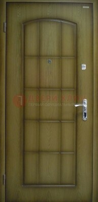 Зеленая стальная дверь с МДФ ДМ-116 на веранду в Хотьково