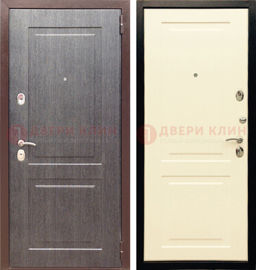 Серая стальная дверь с МДФ ДМ-129 в Хотьково