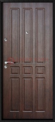 Темная железная дверь с МДФ ДМ-141 в панельный дом в Хотьково