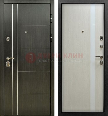 Морозостойкая темная металлическая дверь с МДФ ДМ-164 в Хотьково