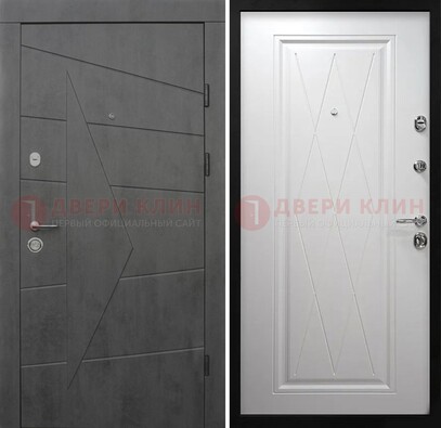 Темная железная дверь МДФ с рисунком ДМ-194 в Хотьково