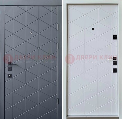 Коричневая железная дверь с МДФ и молдингами ДМ-201 в Хотьково