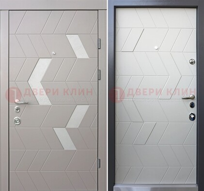 Темная металлическая дверь со светлой МДФ внутри ДМ-203 в Хотьково