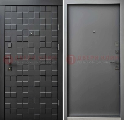 Темная стальная филенчатая дверь с МДФ ДМ-221 в Хотьково