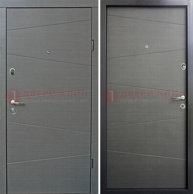 Темная стальная дверь с филенчатой МДФ ДМ-228 в Хотьково
