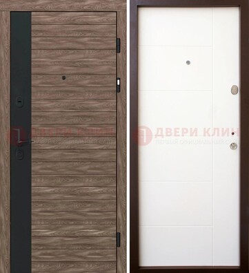 Темная металлическая филенчатая дверь c МДФ Беленый дуб ДМ-239 в Хотьково