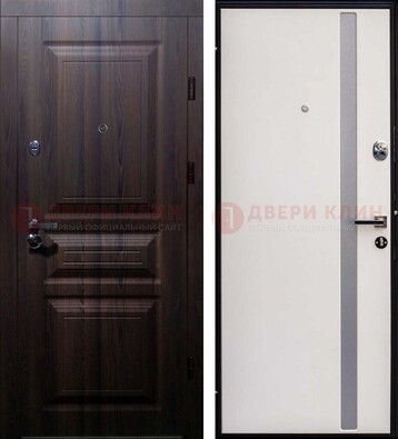 Филенчатая светлая входная дверь c МДФ Венге светлый ДМ-254 в Хотьково
