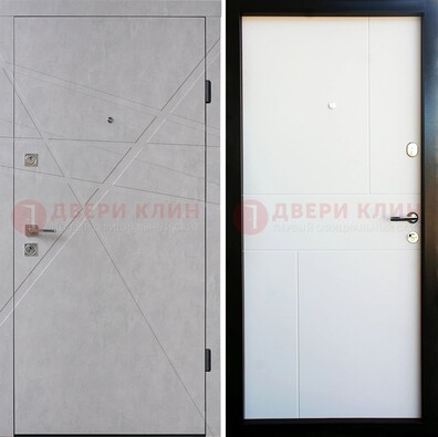 Входная светлая дверь c МДФ Беленый дуб ДМ-259 в Хотьково