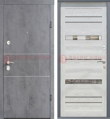 Входная железная дверь c филенчатой МДФ Орех тисненый ДМ-262 в Хотьково