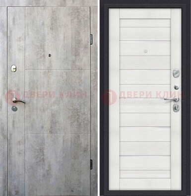 Железная белая дверь c МДФ со стеклом ДМ-264 в Хотьково