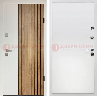 Железная филенчатая дверь Темный орех с МДФ панелями ДМ-278 