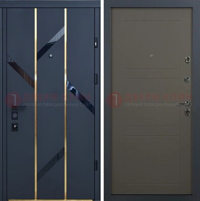 Металлическая дверь Темный орех с МДФ Венге внутри ДМ-288 в Хотьково