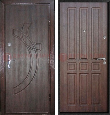 Коричневая железная дверь с МДФ и узором ДМ-345 в Сертолово