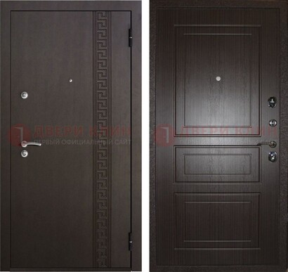 Темная стальная дверь с МДФ в квартиру ДМ-347 в Егорьевске