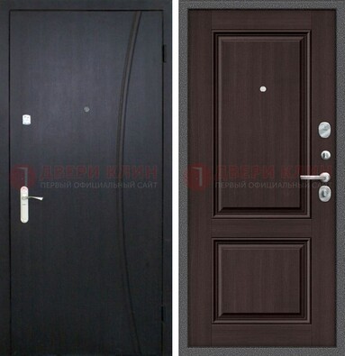 Темная стальная дверь с МДФ панелями ДМ-362 в Новосибирске