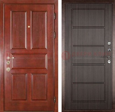 Красная металлическая дверь с МДФ в квартиру ДМ-387 в Хотьково