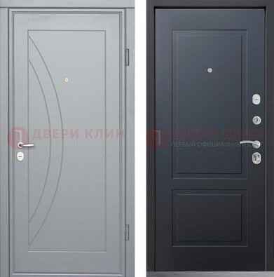 Серая металлическая дверь с МДФ в квартиру ДМ-391 в Воскресенске