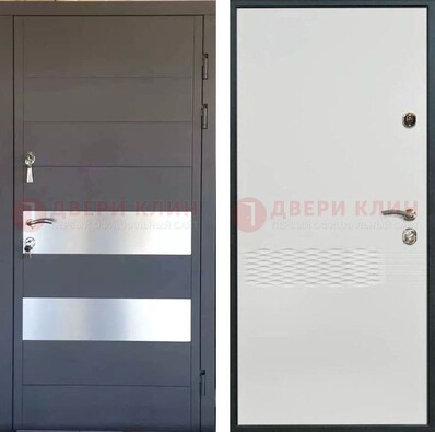 Металлическая дверь МДФ темная и светлая ДМ-420 в Хотьково