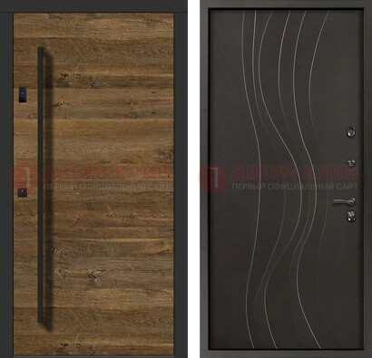 Железная дверь с темными панелями МДФ ДМ-421 в Электростали