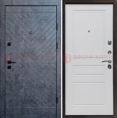 Серая металлическая дверь с декоративной МДФ ДМ-439 в Хотьково