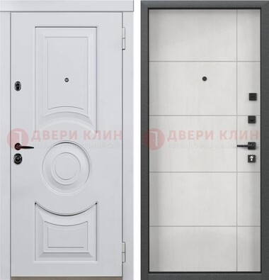Белая железная дверь с МДФ в квартиру ДМ-463 в Электростали