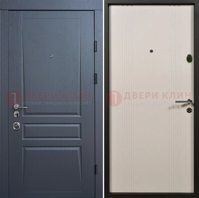 Темно-серая стальная дверь с МДФ хайтек ДМ-481 в Хотьково