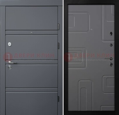 Серая металлическая дверь с МДФ в квартиру ДМ-485 в Хотьково
