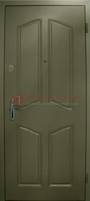 Зеленая стальная дверь с МДФ ДМ-49 в дом в Хотьково