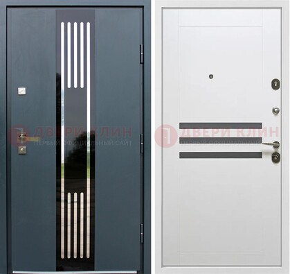 Темная квартирная дверь с разными МДФ ДМ-504 в Хотьково