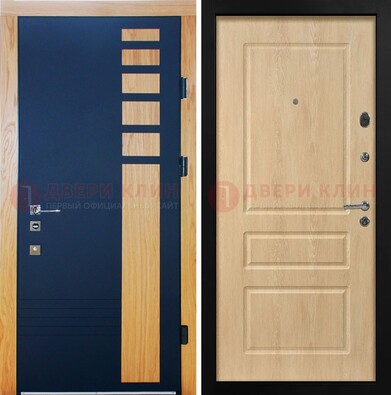 Двухцветная железная дверь с МДФ в квартиру ДМ-511 в Хотьково