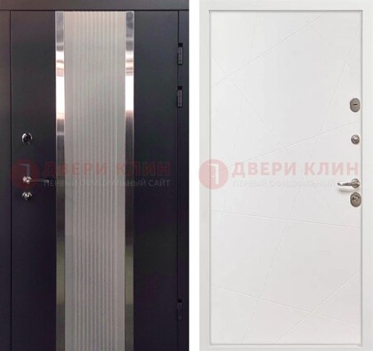 Темная металлическая дверь в квартиру МДФ с двух сторон ДМ-512 в Хотьково