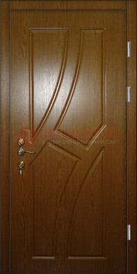 Коричневая металлическая дверь с МДФ ДМ-64 в Хотьково