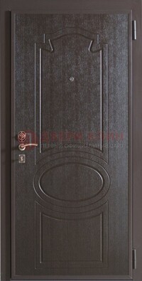 Темная металлическая дверь с МДФ ДМ-88 для частного дома в Хотьково