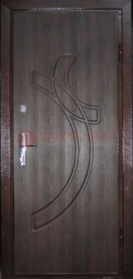 Коричневая входная дверь с МДФ с рисунком ДМ-9 в Хотьково