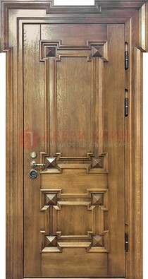 Филенчатая железная дверь с массивом дуба ДМД-56 в Хотьково