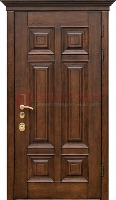Филенчатая железная дверь с массивом дуба ДМД-68 в Хотьково