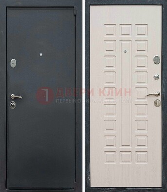 Черная металлическая дверь с порошковым покрытием ДП-101 в Хотьково
