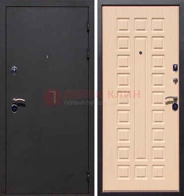 Черная стальная дверь с порошковым окрасом МДФ внутри ДП-102 в Хотьково